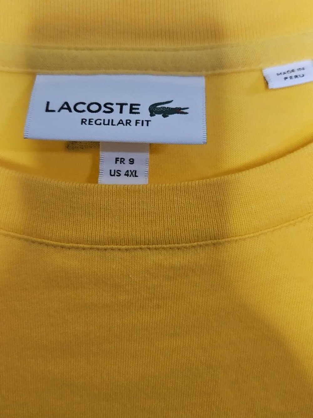 Lacoste Men's Yellow Graphic Multi-Color Block Logo Crewneck Tee - Size 4XL - Picture 3 of 4